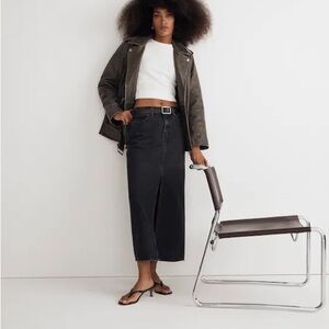 Madewell Black Denim Maxi Skirt